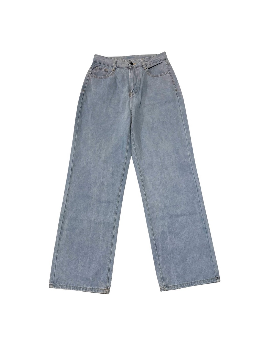 High-Rise Wide-Leg Women's Jeans - Light Blue - Picture 7 of 9